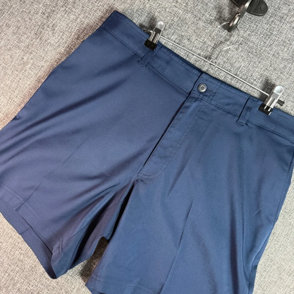 Mens PGA Tour Golf Shorts 36 Navy Blue‎ Performance Stretch Flat Front
